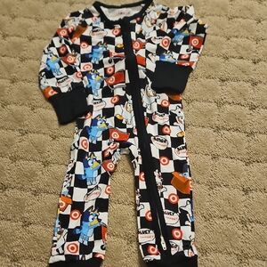 Kids Cartoon Print One Piece Pajama Bamboo